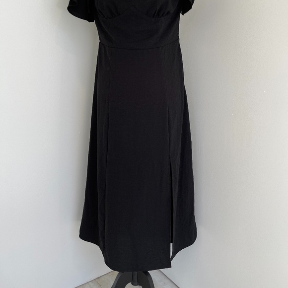 UO black cold off the shoulder midi dress - Picture 6 of 14